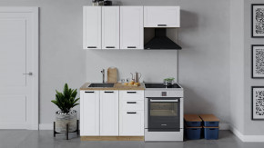 Кухонный гарнитур «Лорас» длиной 160 см Дуб крафт золотой/Холст белый в Тюмени - mebel-tymen.ru | фото