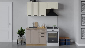 Кухонный гарнитур «Лорас» длиной 160 см Дуб крафт золотой/Холст брюле/Холст латте в Тюмени - mebel-tymen.ru | фото