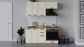 Кухонный гарнитур «Лорас» длиной 160 см со шкафом НБ Дуб крафт золотой/Холст брюле в Тюмени - mebel-tymen.ru | фото