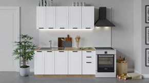 Кухонный гарнитур «Лорас» длиной 180 см Дуб крафт золотой/Холст белый в Тюмени - mebel-tymen.ru | фото