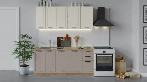 Кухонный гарнитур «Лорас» длиной 180 см Дуб крафт золотой/Холст брюле/Холст латте в Тюмени - mebel-tymen.ru | фото