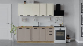 Кухонный гарнитур «Лорас» длиной 200 см Дуб крафт золотой/Холст брюле/Холст латте в Тюмени - mebel-tymen.ru | фото