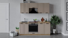 Кухонный гарнитур «Лорас» длиной 200 см со шкафом НБ Дуб крафт золотой/Холст латте в Тюмени - mebel-tymen.ru | фото