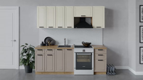 Кухонный гарнитур «Лорас» длиной 220 см Дуб крафт золотой/Холст брюле/Холст латте в Тюмени - mebel-tymen.ru | фото