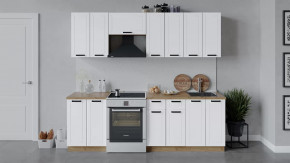 Кухонный гарнитур «Лорас» длиной 240 см Дуб крафт золотой/Холст белый в Тюмени - mebel-tymen.ru | фото