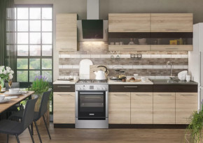 Кухонный гарнитур Маша 2,0 м венге/дуб сонома в Тюмени - mebel-tymen.ru | фото