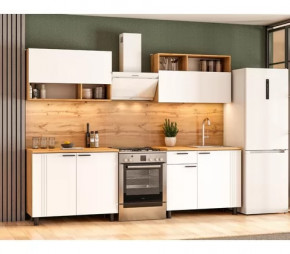 Кухонный гарнитур Монако 2м дуб золотой, белый матовый, дуб вотан в Тюмени - mebel-tymen.ru | фото