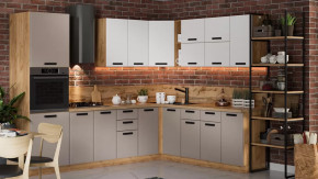 Кухонный гарнитур «Тиана» №10 Дуб Крафт золотой, Белый супермат, Мокко супермат в Тюмени - mebel-tymen.ru | фото