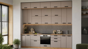 Кухонный гарнитур «Тиана» №12 Дуб Крафт золотой, Мокко супермат в Тюмени - mebel-tymen.ru | фото