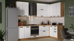 Кухонный гарнитур «Тиана» №15 Дуб Крафт золотой, Белый супермат в Тюмени - mebel-tymen.ru | фото