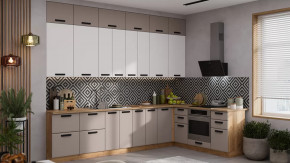 Кухонный гарнитур «Тиана» №17 Дуб Крафт золотой, Белый супермат, Мокко супермат в Тюмени - mebel-tymen.ru | фото