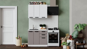 Кухонный гарнитур «Тиана» длиной 100 см Белый, Белый супермат, Мокко супермат в Тюмени - mebel-tymen.ru | фото