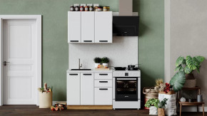 Кухонный гарнитур «Тиана» длиной 100 см Дуб Крафт золотой, Белый супермат в Тюмени - mebel-tymen.ru | фото