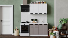 Кухонный гарнитур «Тиана» длиной 120 см Белый, Белый супермат, Мокко супермат в Тюмени - mebel-tymen.ru | фото