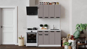 Кухонный гарнитур «Тиана» длиной 120 см Белый, Мокко супермат в Тюмени - mebel-tymen.ru | фото