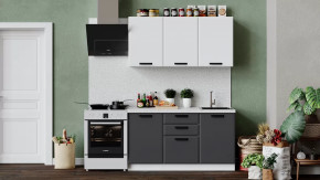 Кухонный гарнитур «Тиана» длиной 150 см Белый, Белый супермат, Асфальт супермат в Тюмени - mebel-tymen.ru | фото