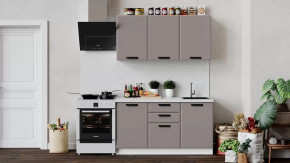 Кухонный гарнитур «Тиана» длиной 150 см Белый, Мокко супермат в Тюмени - mebel-tymen.ru | фото