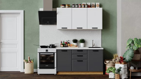 Кухонный гарнитур «Тиана» длиной 150 см Дуб Крафт золотой, Белый супермат, Асфальт супермат в Тюмени - mebel-tymen.ru | фото