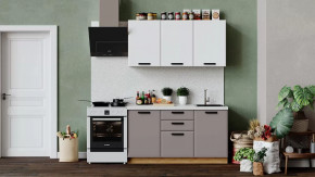 Кухонный гарнитур «Тиана» длиной 150 см Дуб Крафт золотой, Белый супермат, Мокко супермат в Тюмени - mebel-tymen.ru | фото