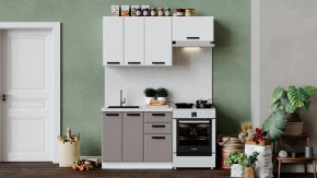 Кухонный гарнитур «Тиана» длиной 160 см Белый, Белый супермат, Мокко супермат в Тюмени - mebel-tymen.ru | фото