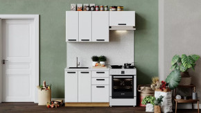 Кухонный гарнитур «Тиана» длиной 160 см Дуб Крафт золотой, Белый супермат в Тюмени - mebel-tymen.ru | фото