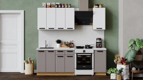 Кухонный гарнитур «Тиана» длиной 160 см Дуб Крафт золотой, Белый супермат, Мокко супермат в Тюмени - mebel-tymen.ru | фото