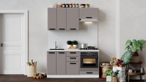 Кухонный гарнитур «Тиана» длиной 160 см со шкафом НБ Белый, Мокко супермат в Тюмени - mebel-tymen.ru | фото