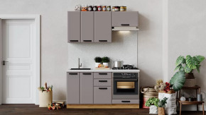 Кухонный гарнитур «Тиана» длиной 160 см со шкафом НБ Дуб Крафт золотой, Мокко супермат в Тюмени - mebel-tymen.ru | фото