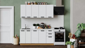 Кухонный гарнитур «Тиана» длиной 180 см Дуб Крафт золотой, Белый супермат в Тюмени - mebel-tymen.ru | фото