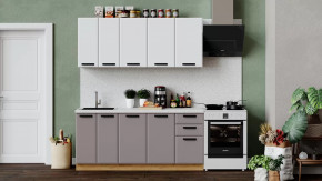 Кухонный гарнитур «Тиана» длиной 180 см Дуб Крафт золотой, Белый супермат, Мокко супермат в Тюмени - mebel-tymen.ru | фото