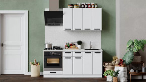 Кухонный гарнитур «Тиана» длиной 180 см со шкафом НБ Белый, Белый супермат в Тюмени - mebel-tymen.ru | фото