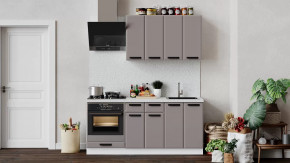 Кухонный гарнитур «Тиана» длиной 180 см со шкафом НБ Белый, Мокко супермат в Тюмени - mebel-tymen.ru | фото