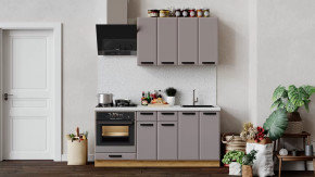 Кухонный гарнитур «Тиана» длиной 180 см со шкафом НБ Дуб Крафт золотой, Мокко супермат в Тюмени - mebel-tymen.ru | фото