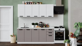 Кухонный гарнитур «Тиана» длиной 200 см Белый, Белый супермат, Мокко супермат в Тюмени - mebel-tymen.ru | фото