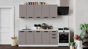 Кухонный гарнитур «Тиана» длиной 200 см Белый, Мокко супермат в Тюмени - mebel-tymen.ru | фото