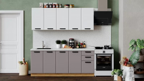 Кухонный гарнитур «Тиана» длиной 200 см Дуб Крафт золотой, Белый супермат, Мокко супермат в Тюмени - mebel-tymen.ru | фото