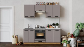 Кухонный гарнитур «Тиана» длиной 200 см со шкафом НБ Дуб Крафт золотой, Мокко супермат в Тюмени - mebel-tymen.ru | фото