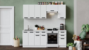 Кухонный гарнитур «Тиана» длиной 220 см Белый, Белый супермат в Тюмени - mebel-tymen.ru | фото