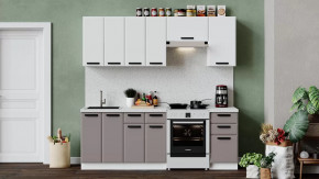 Кухонный гарнитур «Тиана» длиной 220 см Дуб Крафт золотой, Белый супермат, Мокко супермат в Тюмени - mebel-tymen.ru | фото