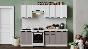 Кухонный гарнитур «Тиана» длиной 240 см Белый, Белый супермат, Мокко супермат в Тюмени - mebel-tymen.ru | фото