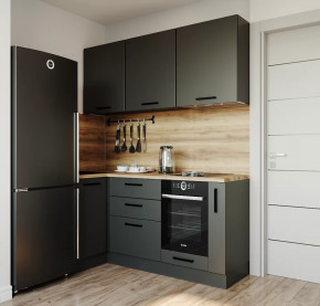 Кухонный гарнитур угловой Антрацит 1800х1000 столешница 26 мм в Тюмени - mebel-tymen.ru | фото