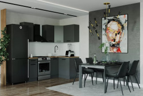 Кухонный гарнитур угловой Антрацит 2000х1200 столешница 38 мм в Тюмени - mebel-tymen.ru | фото