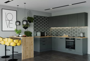 Кухонный гарнитур угловой Антрацит 2600х1600 столешница 38 мм в Тюмени - mebel-tymen.ru | фото