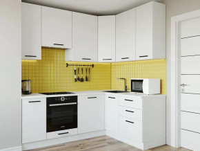 Кухонный гарнитур угловой Белый Глянец-2200х1600 МДФ столешница 26 мм в Тюмени - mebel-tymen.ru | фото