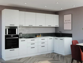 Кухонный гарнитур угловой Белый Глянец-3200х1400 МДФ столешница 26 мм в Тюмени - mebel-tymen.ru | фото