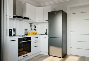 Кухонный гарнитур угловой Жемчуг 2200х1000 столешница 26 мм в Тюмени - mebel-tymen.ru | фото