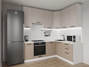 Кухонный гарнитур угловой Каппучино-2200х1600 МДФ столешница 38 мм в Тюмени - mebel-tymen.ru | фото