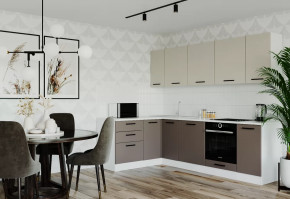 Кухонный гарнитур угловой Латте 2600х1600 столешница 38 мм в Тюмени - mebel-tymen.ru | фото