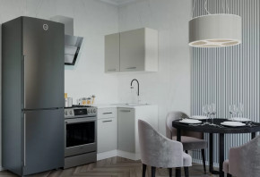 Кухонный гарнитур угловой Шампань 1000х1000 столешница 38 мм в Тюмени - mebel-tymen.ru | фото