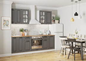 Кухонный гарнитур Вегас Африканское Лапачо графит 2400 мм в Тюмени - mebel-tymen.ru | фото